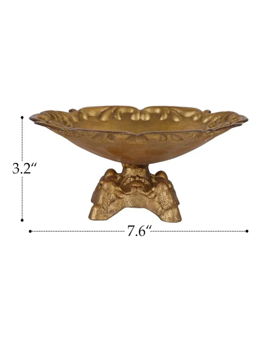 Nikki Home NWT Pedestal Iron Jewelry Dish Trinket Bowl In Rustic Gold